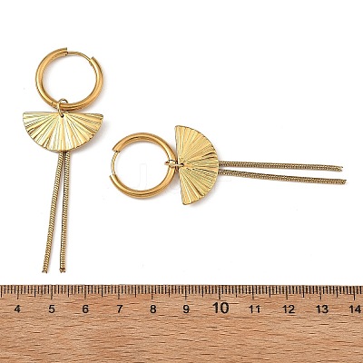 304 Stainless Steel & 201 Stainless Steel Snake Chain Tassel Dangle Earrings EJEW-JE07388-1