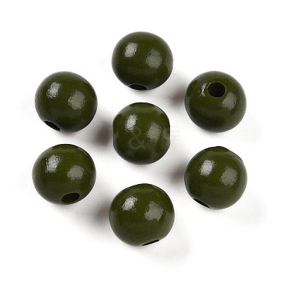 Painted Natural Wood Beads WOOD-A018-16mm-06-1
