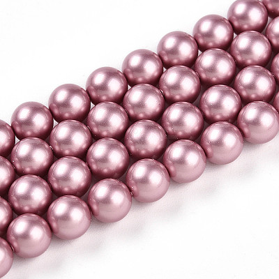 Baking Paint Pearlized Glass Pearl Bead Strands HY-N002-6mm-C01-1
