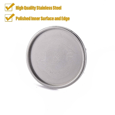 Tarnish Resistant 201 Stainless Steel Cuff Ring Findings STAS-S080-040G-P-1