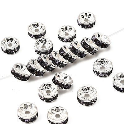 Brass Rhinestone Spacer Beads X-RB-A014-Z8mm-18S-1
