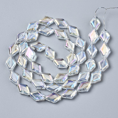 Electroplate Glass Beads Strands X-EGLA-N008-009-A01-1
