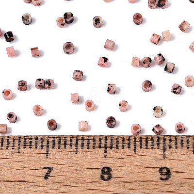 Spray Painted Picasso Cylinder Glass Seed Beads GLAA-T028-12A-02-1