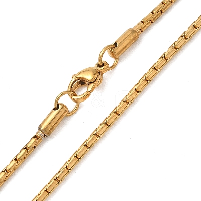304 Stainless Steel Box Chain Necklaces for Unisex NJEW-K305-02A-G-1