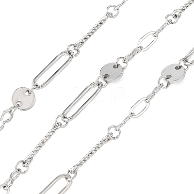 304 Stainless Steel Oval with Flat Round Link Chains CHS-H117-05P-1