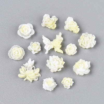Luminous Flower Resin Cabochons CRES-T025-10E-1