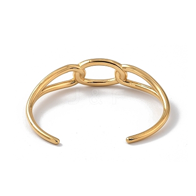 Ion Plating(IP) 304 Stainless Steel Cuff Bangles for Women BJEW-Z078-16G-1