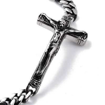 304 Stainless Steel Curb Chain Bracelets Link Bracelets BJEW-H524-04AS-1