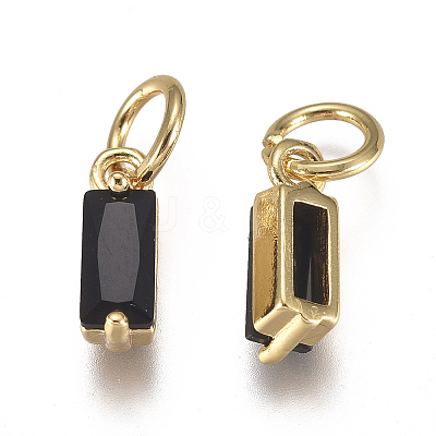 Brass Micro Pave Cubic Zirconia Charms ZIRC-F111-03G-04-1