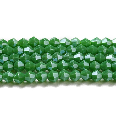 Opaque Solid Color Electroplate Glass Beads Strands GLAA-F029-P4mm-C08-1