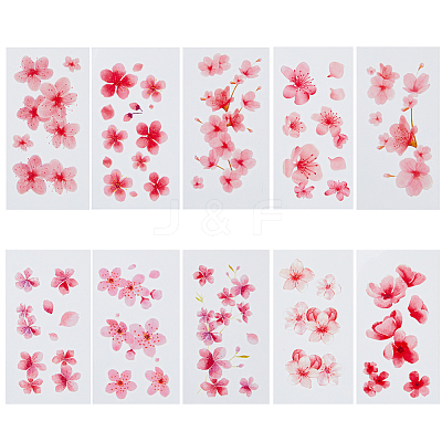Flower Pattern Removable Temporary Water Proof Tattoos Paper Stickers AJEW-WH0413-03B-1