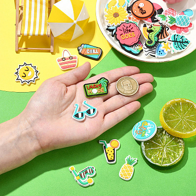 56Pcs 56 Styles Summer Theme PVC Cabochons KY-CJ0002-10-1