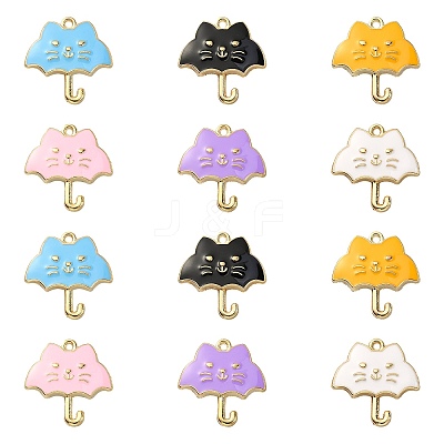 30Pcs 6 Colors Alloy Enamel Pendants ENAM-CJ0002-65-1