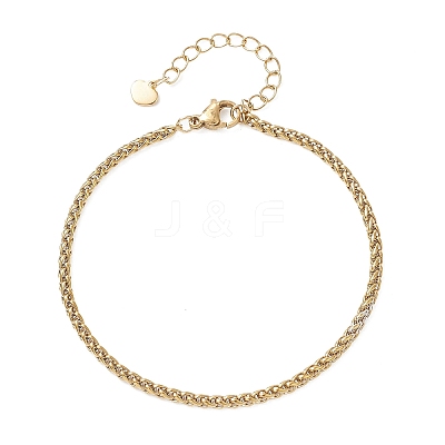 304 Stainless Steel Wheat Chains Bracelets for Women BJEW-JB12915-01-1