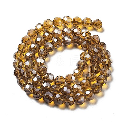 Electroplate Transparent Glass Beads Strands EGLA-A035-T8mm-A04-1