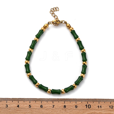 304 Stainless Steel Beaded Bracelets for Women BJEW-M056-06G-1