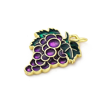 Brass Enamel Pendants KK-U066-05B-G-1