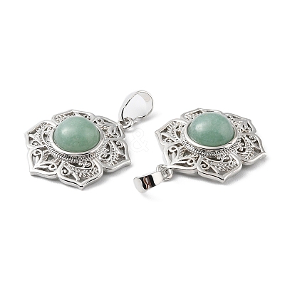 Natural Green Aventurine Pendants G-P498-02P-03-1