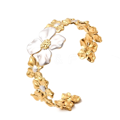 304 Stainless Steel Cuff Bangles for Women BJEW-F509-03E-G-1