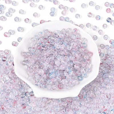 Baking Paint Transparent Glass Beads DGLA-T004-08C-1