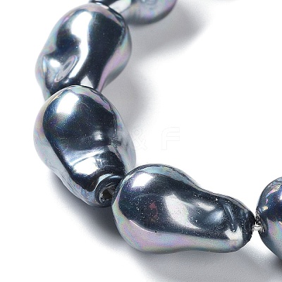 Electroplated Glass Imitation Pearl Beads Strands BSHE-G035-01A-02-1-1