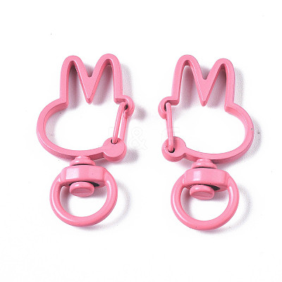 Spray Painted Eco-Friendly Alloy Swivel Snap Hooks Clasps PALLOY-T080-12J-NR-1