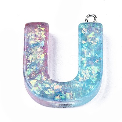 Transparent Epoxy Resin Pendants CRES-S364-002U-1