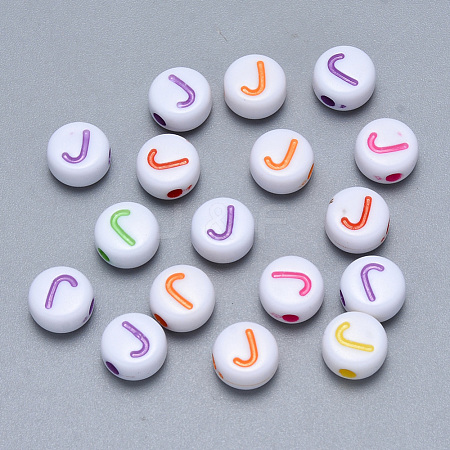 Craft Acrylic Horizontal Hole Letter Beads SACR-S201-11J-1