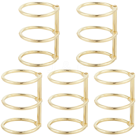 3-Ring Iron Loose Leaf Book Binder Hinged Rings AJEW-CP0009-48A-1