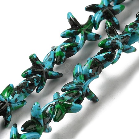 Synthetic Turquoise Dyed Beads Strands G-P507-04B-1