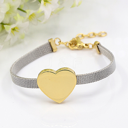 Ion Plating(IP) Fashionable 304 Stainless Steel Bracelets BJEW-J038-47G-1