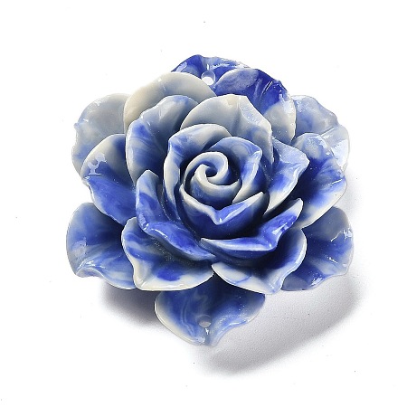 Synthetic Shell Dyed Carved Flower Connector Charms SHEL-D081-01A-1