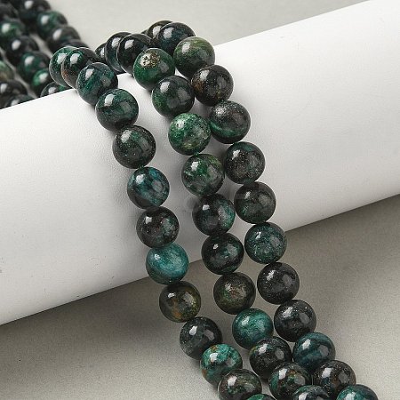 Natural Fuchsite Beads Strands G-G271-B03-8mm-1