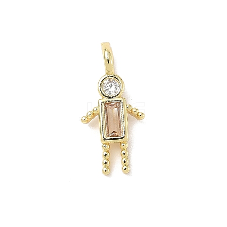 Brass Micro Pave Cubic Zirconia Pendants ZIRC-I356-17G-A04-1