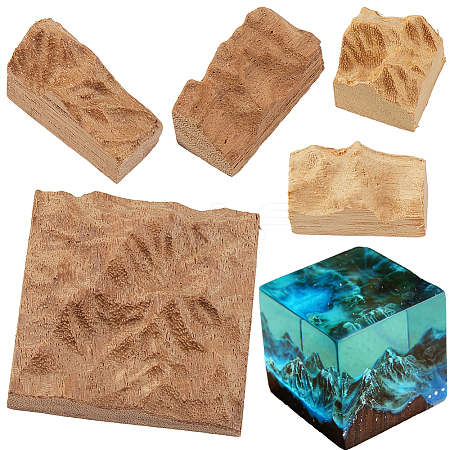 Gorgecraft 5Pcs 5 Styles Unfinished Wood Mountain for DIY Epoxy Resin DIY-GF0009-54-1