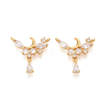 Brass Micro Pave Cubic Zirconia Pendants KK-N263-46G-1
