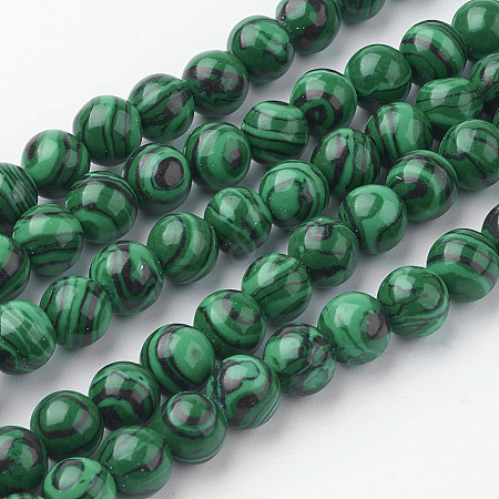 Synthetic Malachite Bead Strands G-G735-70-6mm-1