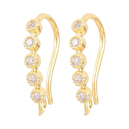 Brass Rhinestone Earring Hooks KK-C261-01A-G-1