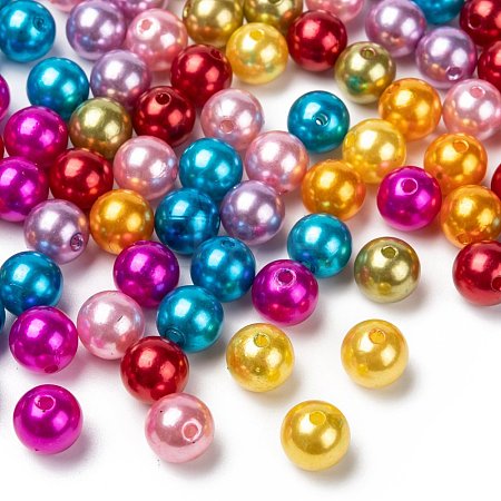 Imitation Pearl Acrylic Beads X-SACR-S028-M-1