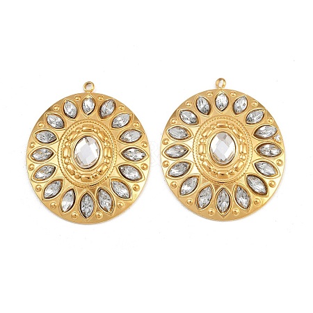 304 Stainless Steel Rhinestone Pendants STAS-I352-14G-02-1