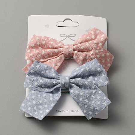 Cute Bowknot Cloth Alligator Hair Clip OHAR-WH0023-11D-1