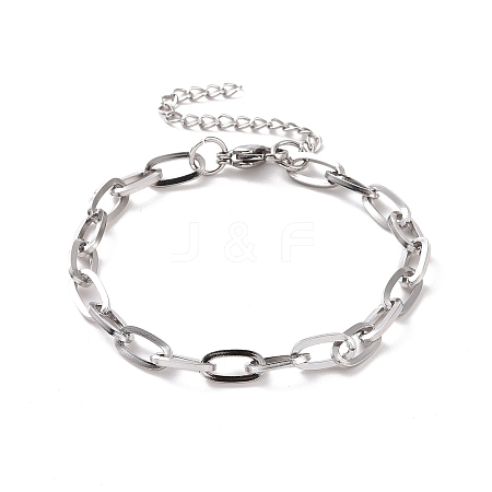 Non-Tarnish 304 Stainless Steel Cable Chain Bracelet for Men Women LS-BJEW-E031-05B-P-1