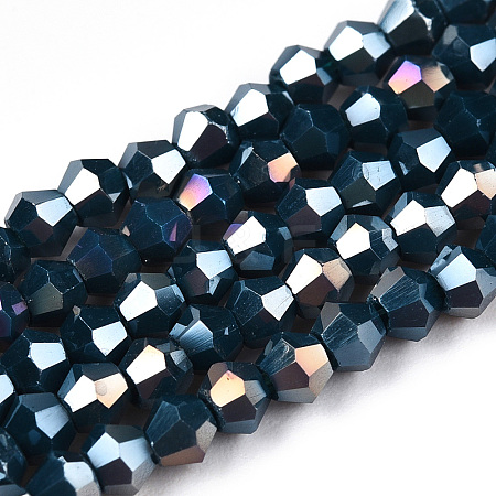 Opaque Solid Color Electroplate Glass Beads Strands LS-EGLA-A039-P2mm-B09-1