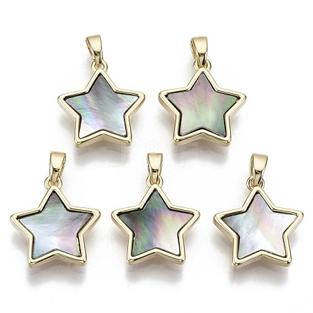 Natural Black Lip Shell Pendants KK-R112-010-NF-1