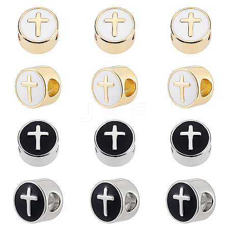 12Pcs 2 Colors Brass European Beads KK-GA0002-24-1