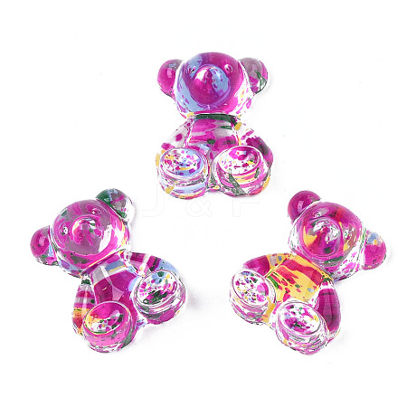 Spray Painted Transparent Acrylic Cabochons TACR-N006-71C-1