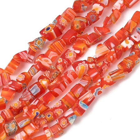 Handmade Millefiori Lampwork Beads Strands LAMP-P070-02A-02-1