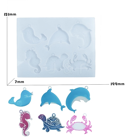 DIY Food Grade Silhouette Silicone Pendants Mold PW-WG22420-02-1