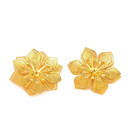 Brass Filigree Cabochons KK-CBACEE9-02C-G-1