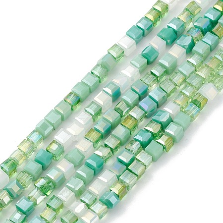 Gradient Color Electroplate Glass Bead Strands X1-GLAA-E042-05B-1